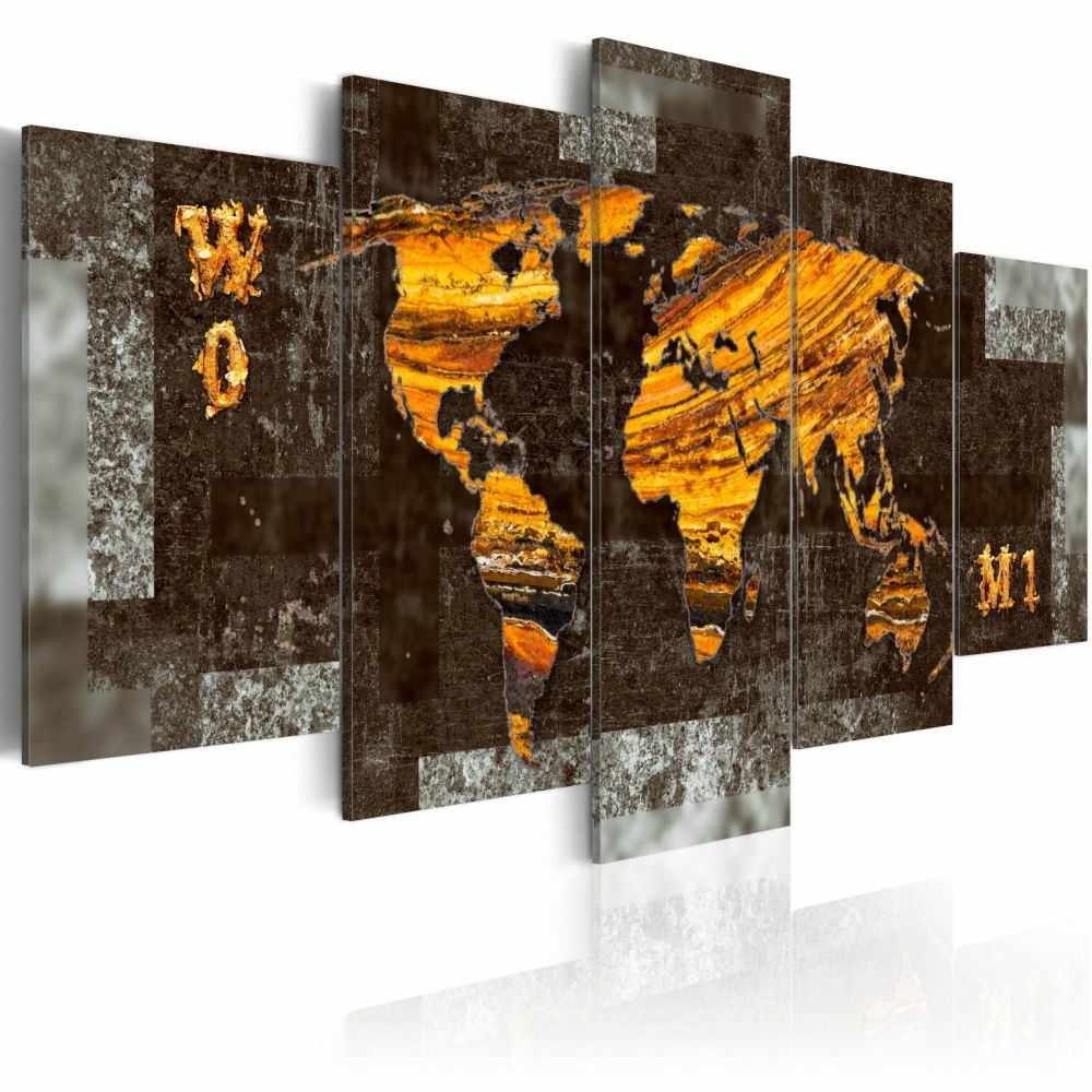 Tableau - trésors cachés (carte du monde) 200x100 cm