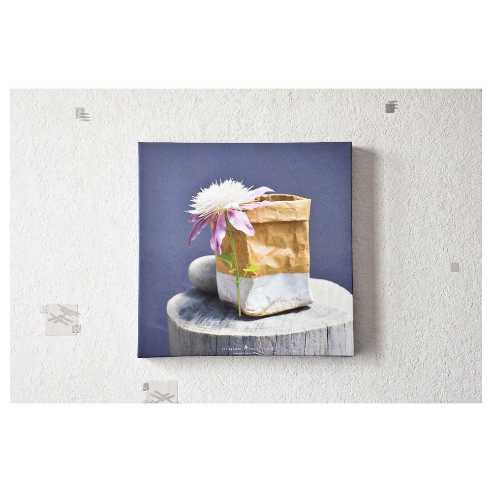 Toile imprimée fleur zen (30x30cm)