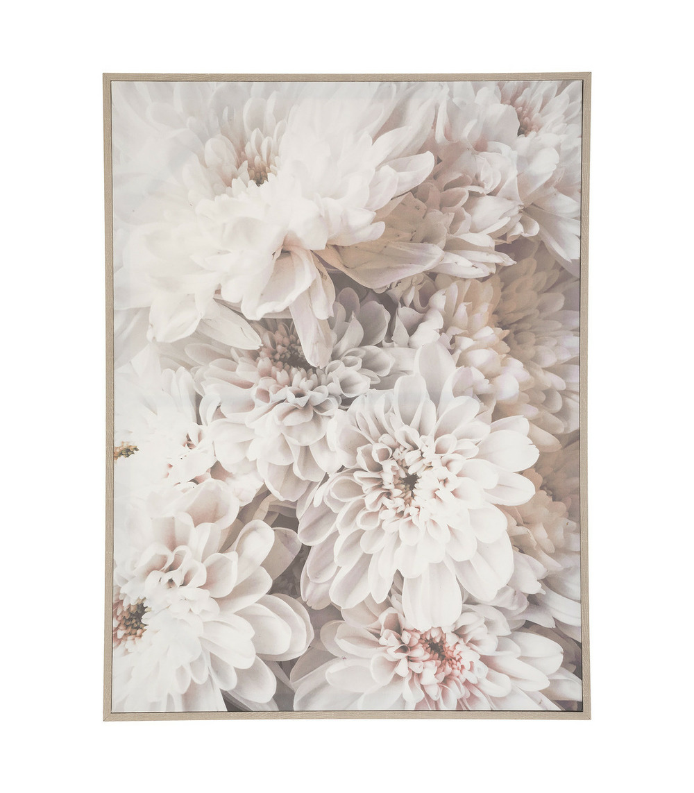 Tableau toile murale imprimée et encadrée déco fleur 58 x 78 cm