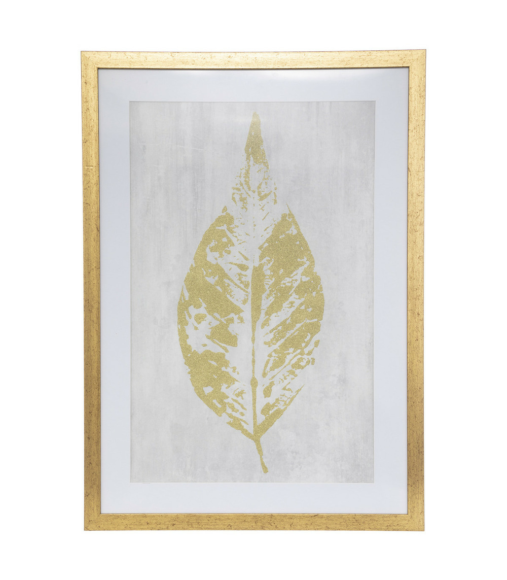 Affiche encadrée feuille dorée 50 x 70 cm