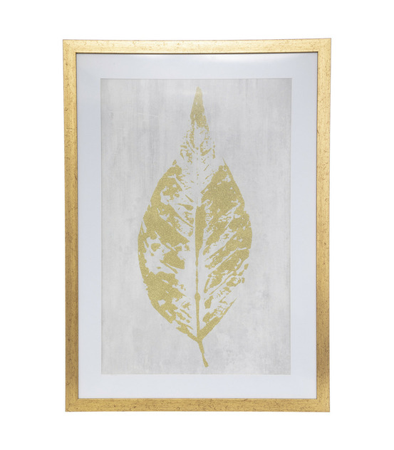 Affiche encadrée feuille dorée 50 x 70 cm