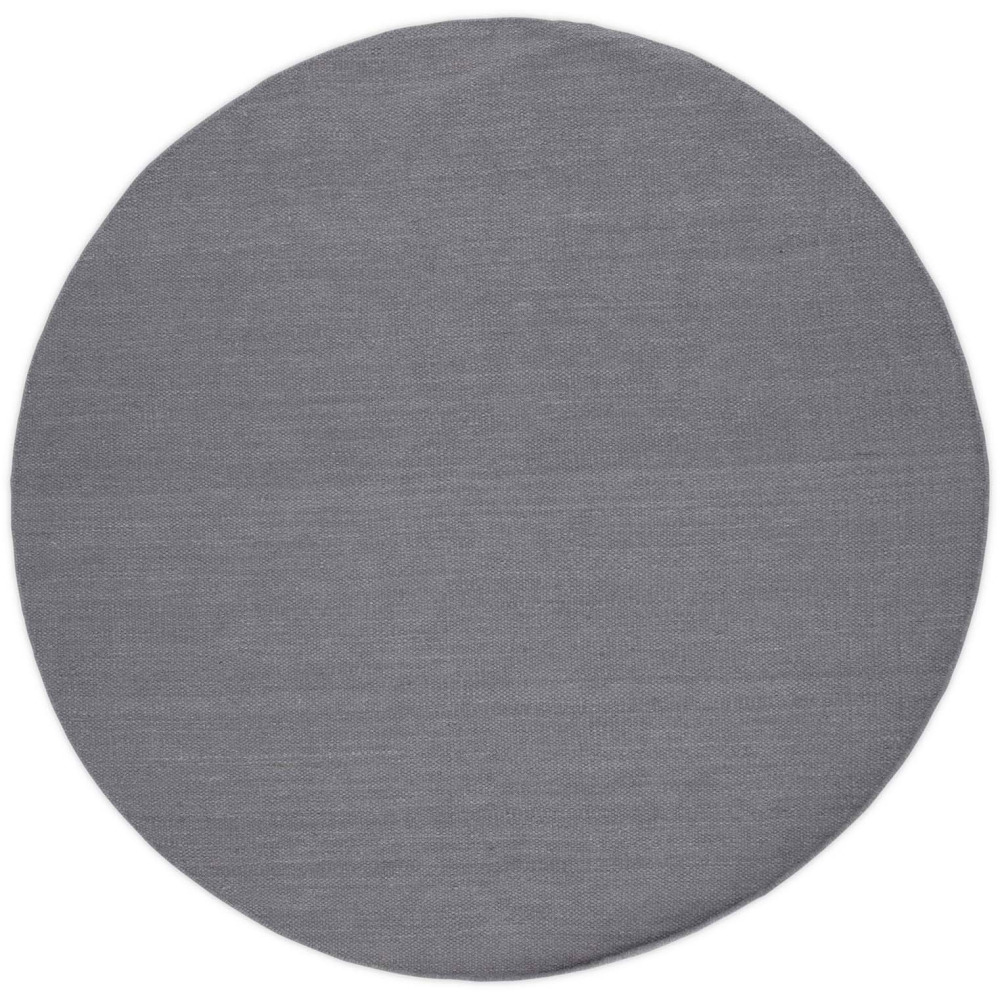 Tapis en coton et laine gris clair jaipur diamètre 200 cm