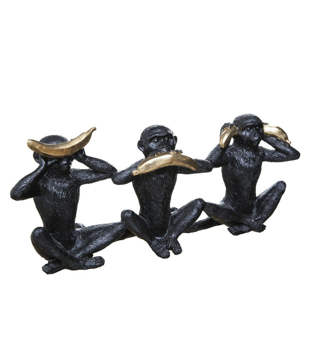Objet déco statuette 3 singes en résine l 40 cm
