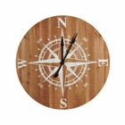Horloge boussole en bois