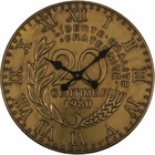 Horloge en fer pièce de monnaie 60 cm 20 centimes - laiton