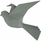 Oiseau fixation murale en résine kaki mat origami petit modèle