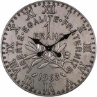 Horloge en fer pièce de monnaie 60 cm 1 franc - argent
