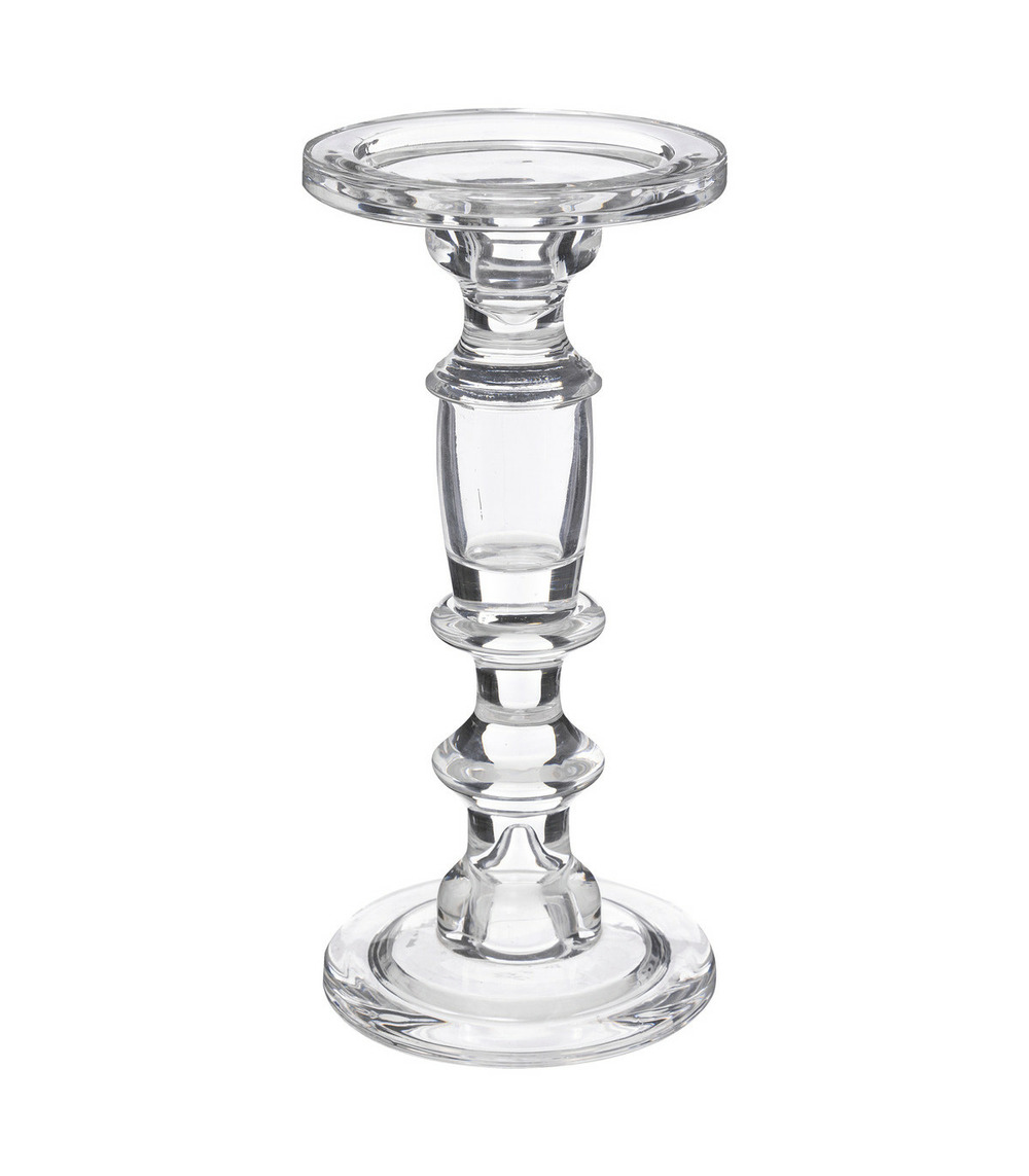 Bougeoir chandelier en verre h 24. 5 cm