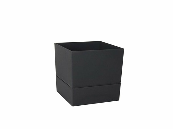 Pot carré polypropylène aquaduo diam.19.3 cm gris anthracite