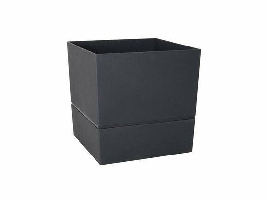 Pot carré polypropylène aquaduo diam.24.3 cm gris anthracite