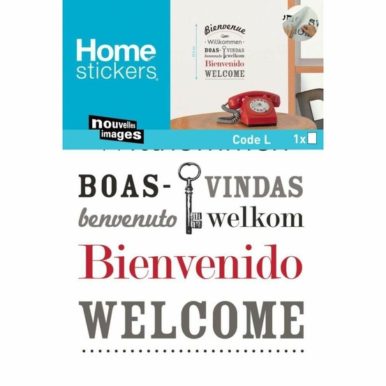 Sticker mural bienvenue en plusieurs langues