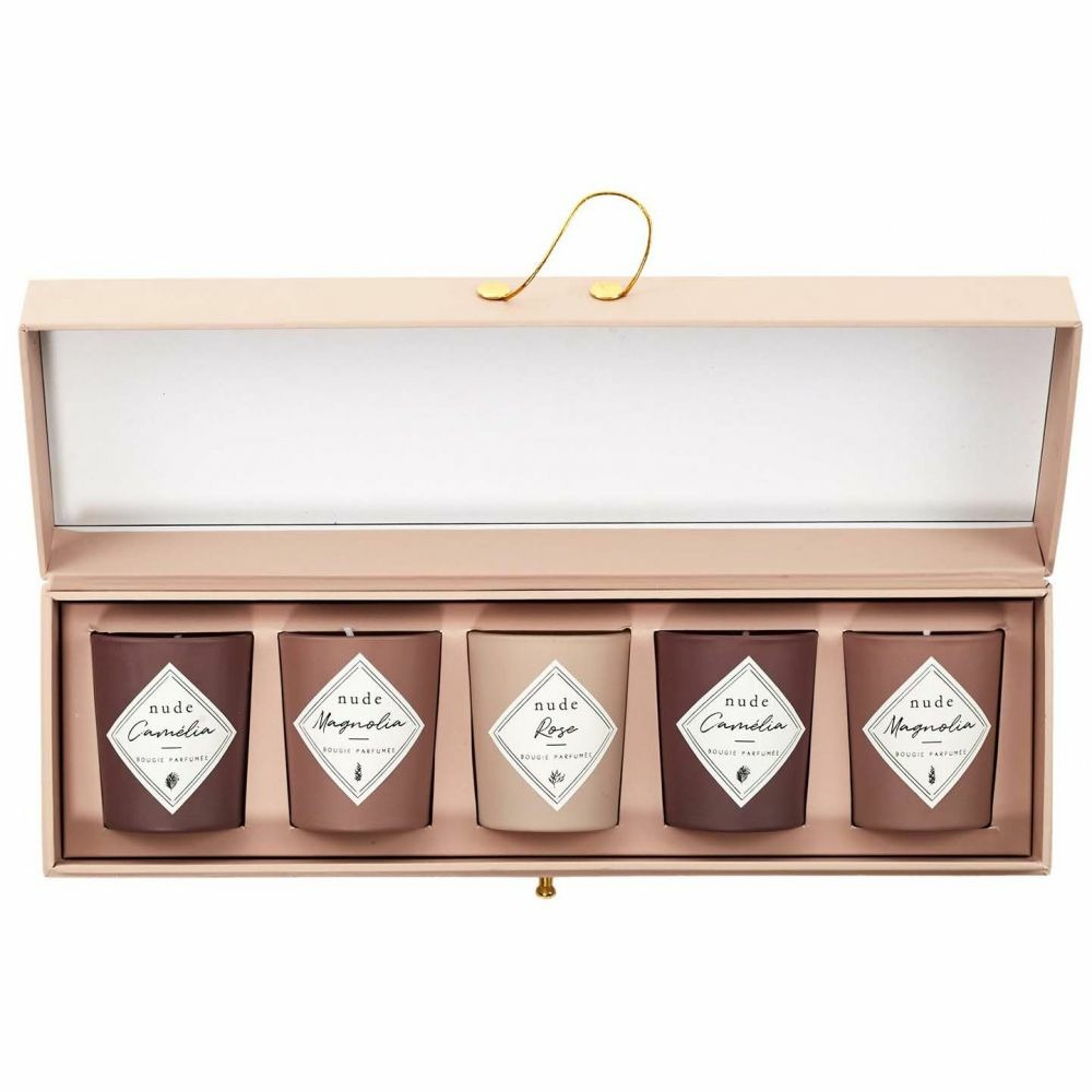Coffret 5 bougies parfumées nude
