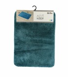 Tapis de salle de bain bleu canard en microfibre confort et doux 50 x 70 cm