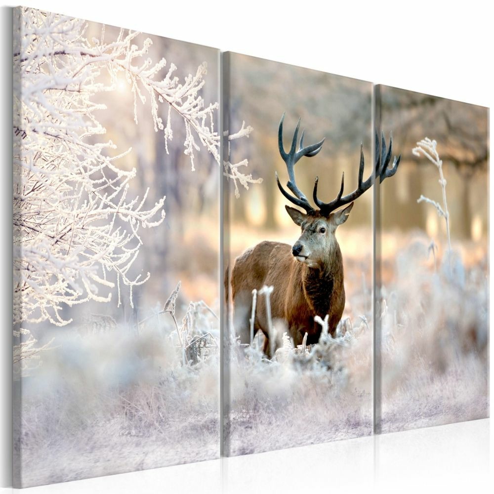 Tableau - deer in the cold i 120x80 cm