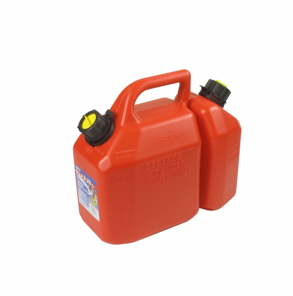 Jerrican double usage qualité pro d’une contenance de 2,25 + 6 litres
