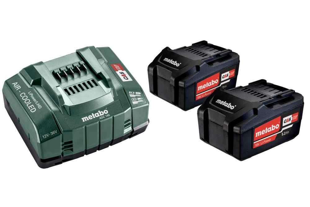 Pack énergie 18 v pack 2 batteries 5,2 ah li-power + chargeur rapide - asc 145