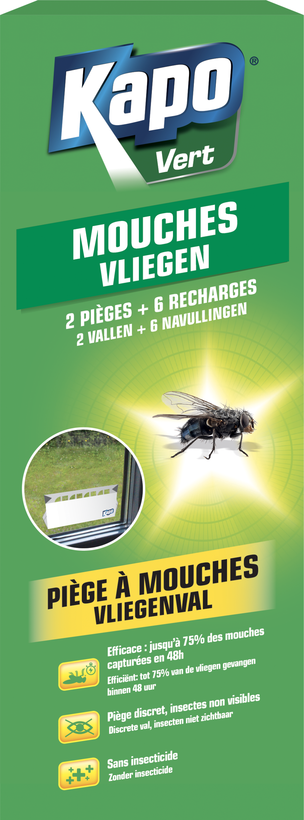 Piège attrape mouche, boîte kapo