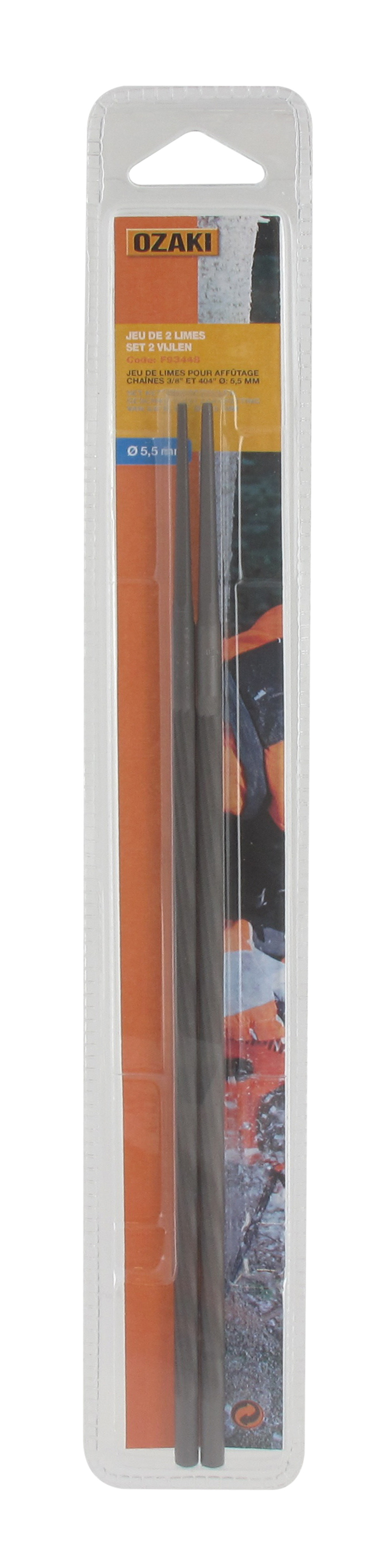 Jeu de 2 limes pour affutage chaine 3/8