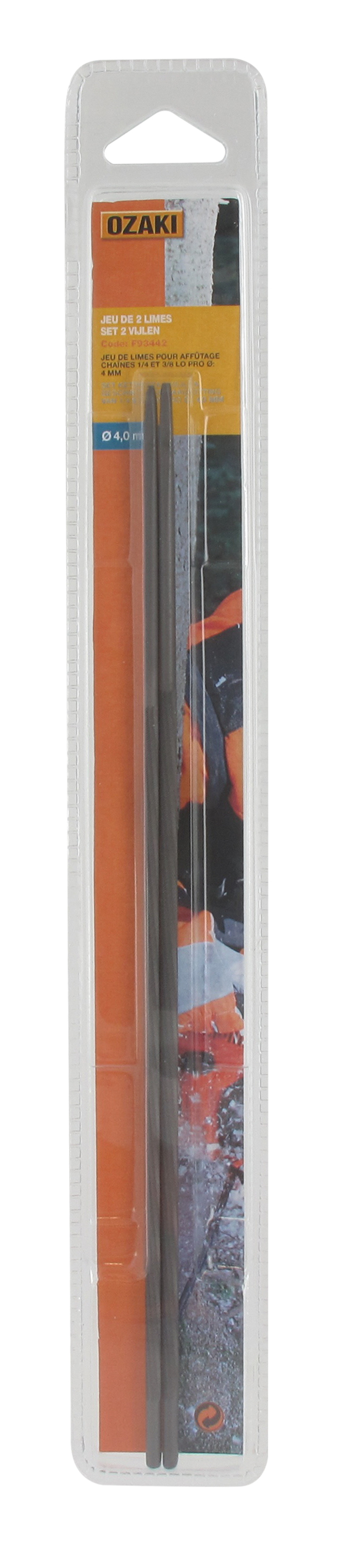 Jeu de 2 limes pour affutage chaine 1/4 et 3/8 lo pro - ø: 4,0mm