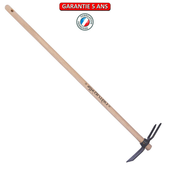 Serfouette panne & fourche forgée manche 100cm - gris algue