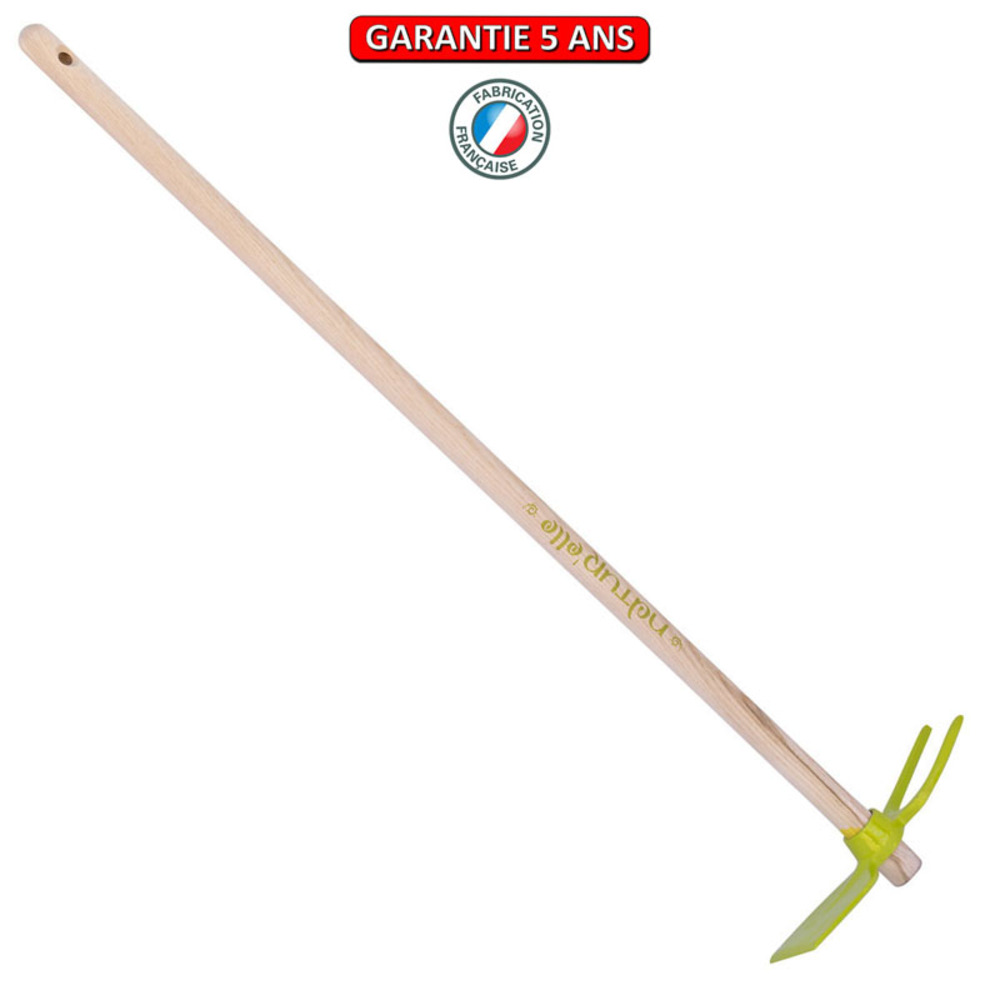 Serfouette panne & fourche forgée manche 100cm - kiwi