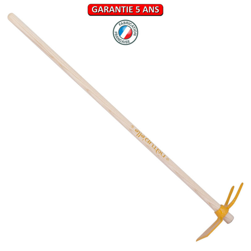 Serfouette panne & fourche forgée manche 100cm - miel