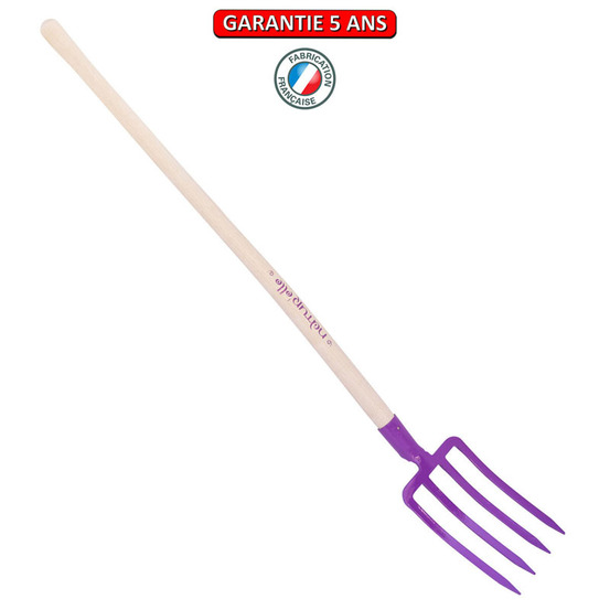 Fourche de 27cm, manche 100cm - framboisine