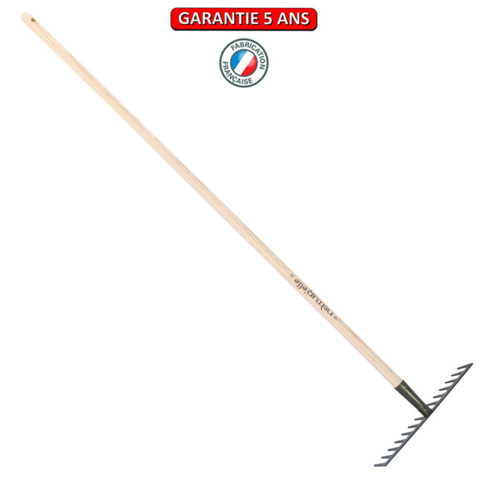 Râteau soudé 14 dents droites manche 150cm - gris algue