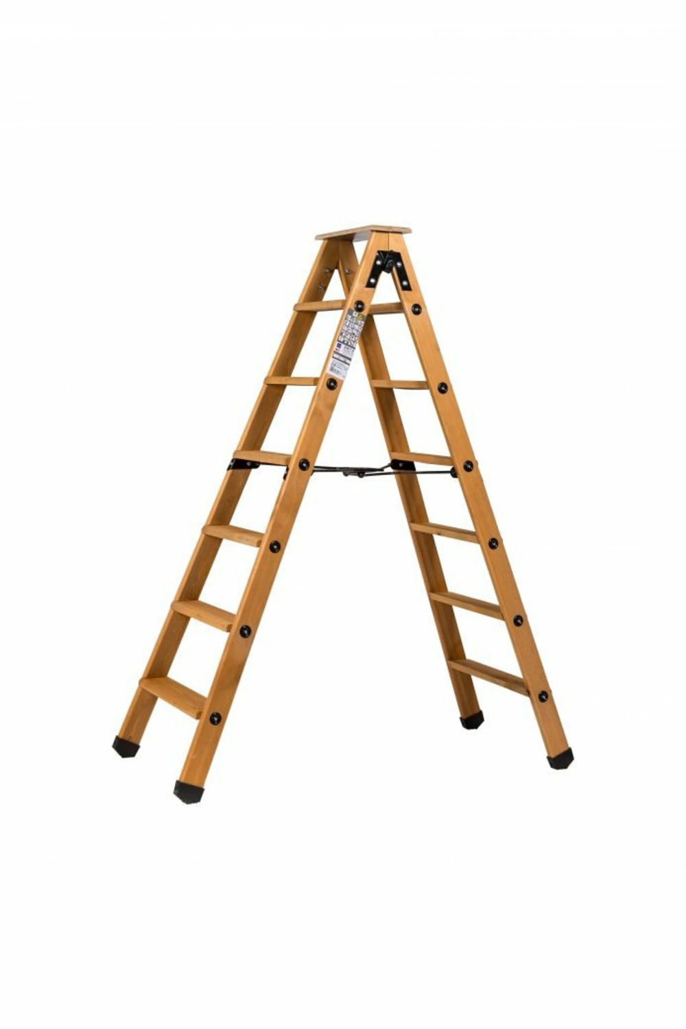 Escabeau double accès bois 2x6 marches + tablette - hauteur de travail 2,90m