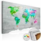Tableau en liège - green paradise [cork map] 90x60 cm