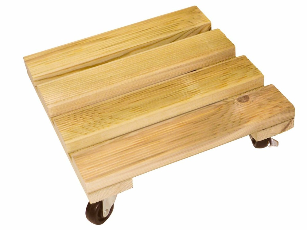 Support à roulettes bois carré 