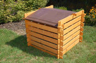 Composteur avec toit, 98 x 98 x 78 cm, 520 litres, miel