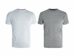 Lot de 2 tee-shirts de travail bicolore blanc / gris, taille m