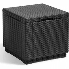 Allibert by keter - cube - table basse de rangement - en résine - gris graphite