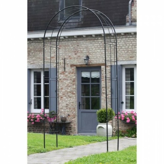 Arche de jardin en métal noir nature 6040802