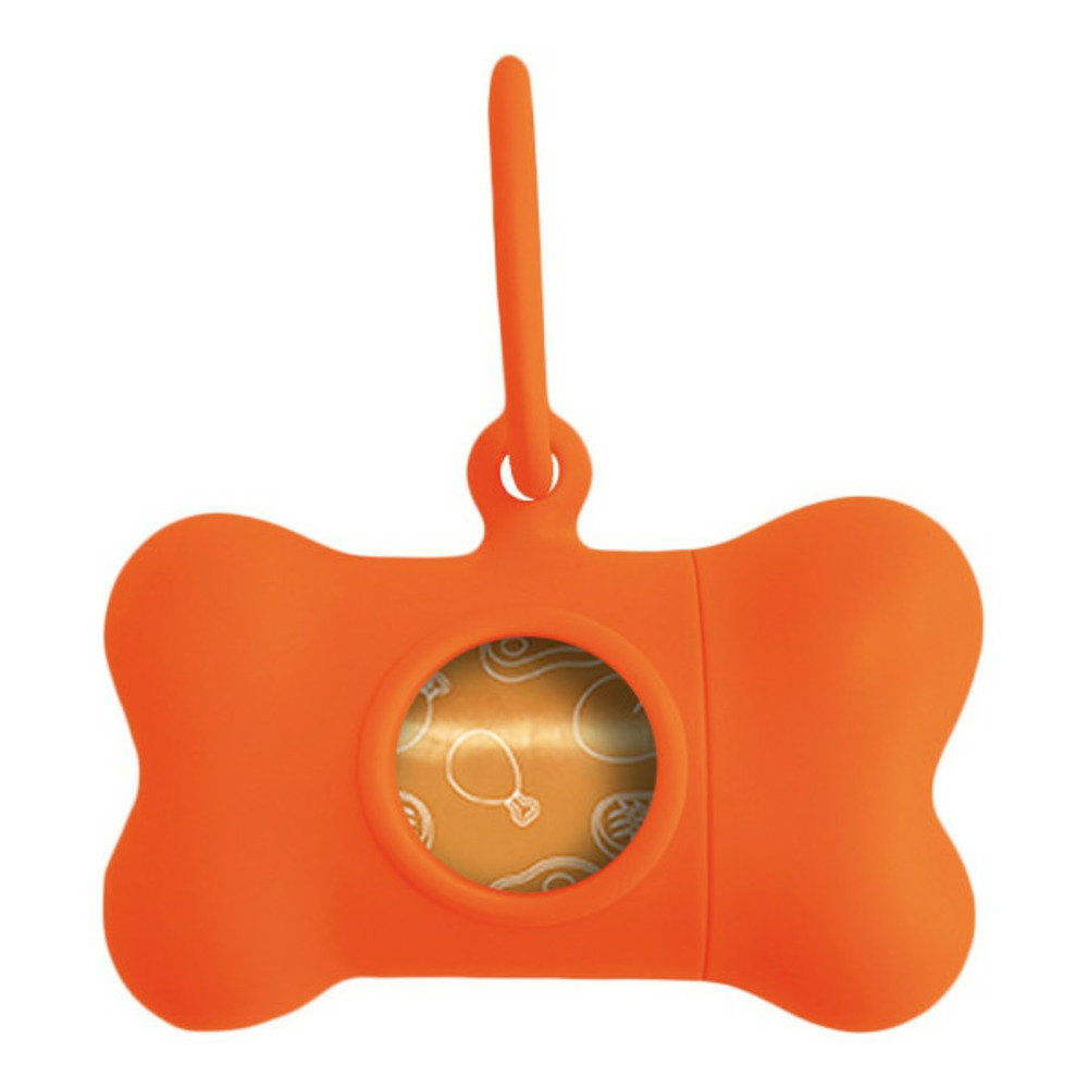 Distributeur de sacs pour animaux domestiques bon ton neon chien orange (8 x 4,2 x 5 cm)