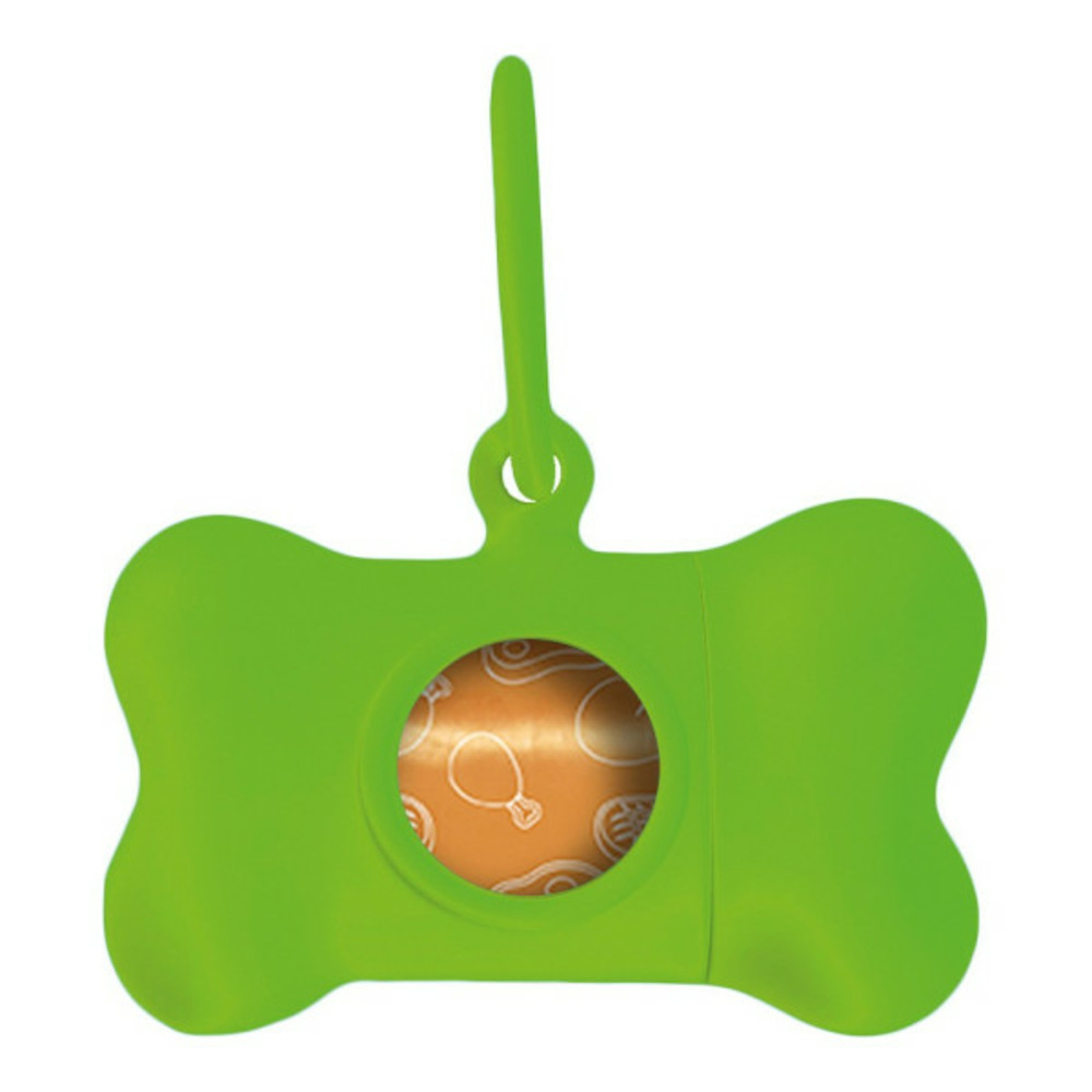 Distributeur de sacs pour animaux domestiques bon ton neon chien vert (8 x 4,2 x 5 cm)