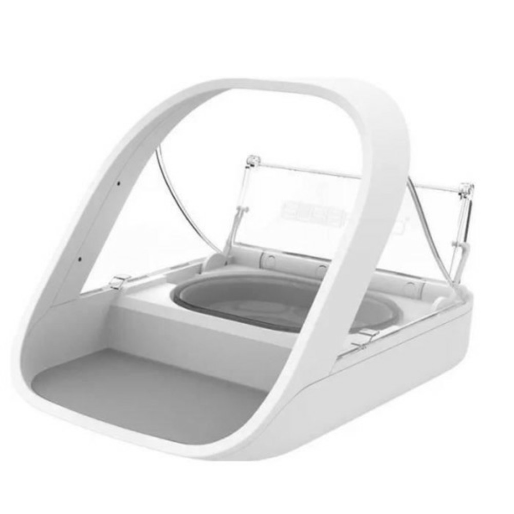 Surefeed distributeur de nourriture/croquettes a puce électronique - blanc (bol simple, un bol double, un tapis et un médaillo