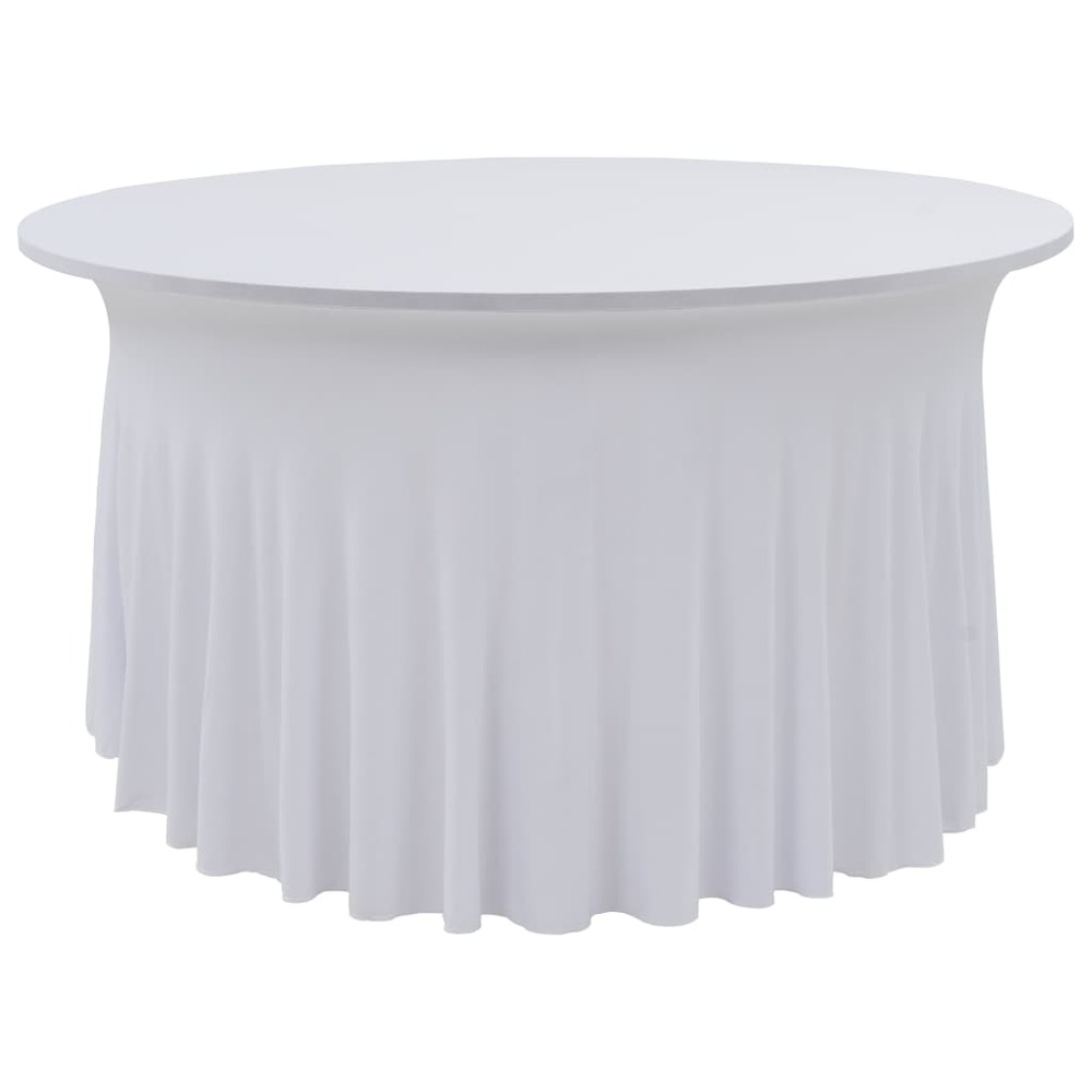 Nappes élastiques de table avec jupon 2 pcs 180x74 cm blanc
