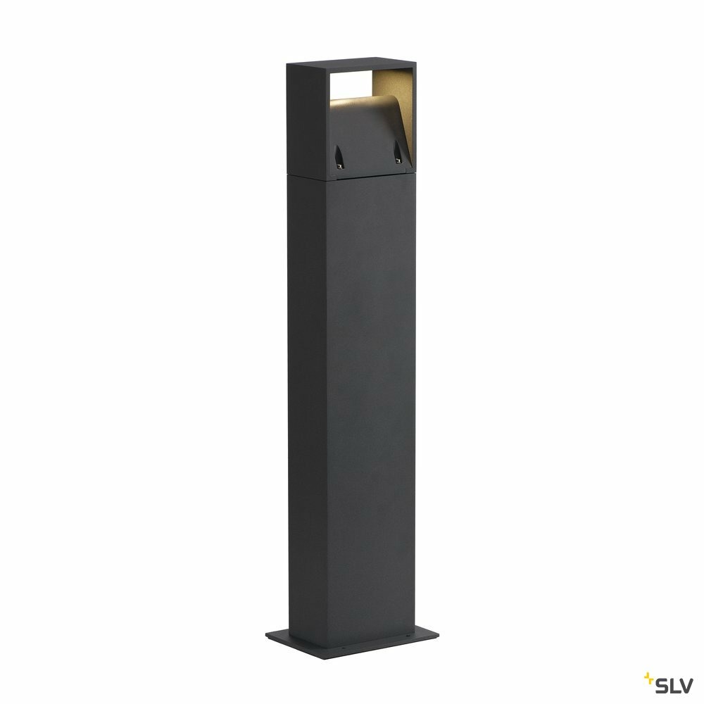 Borne extérieure logs 70 avec led intégrée, anthracite, hauteur 70 cm