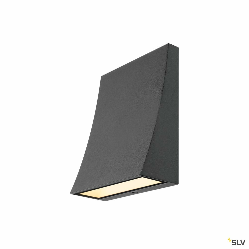 Applique extérieure delwa, anthracite avec led intégrée, 10w, 3000k, ip44