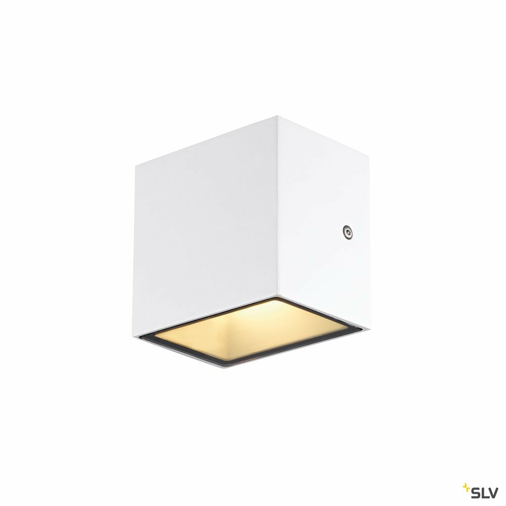 Applique extérieure sitra cube, blanc avec led intégrée, 10w, 3000k, ip44
