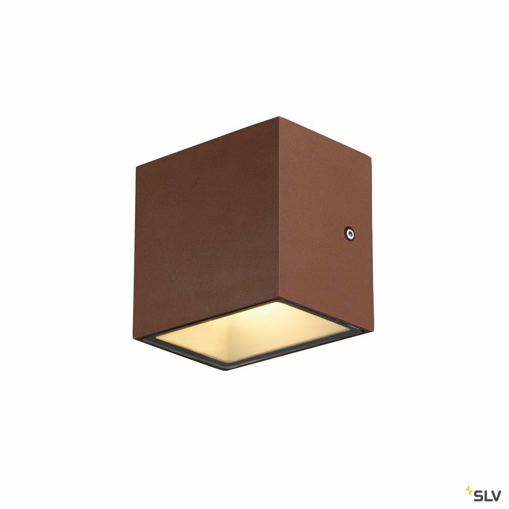 Applique extérieure sitra cube, rouille avec led intégrée, 10w, 3000k, ip44