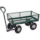 Chariot de jardin maille acier 86,5x46,5x21 cm vert/noir