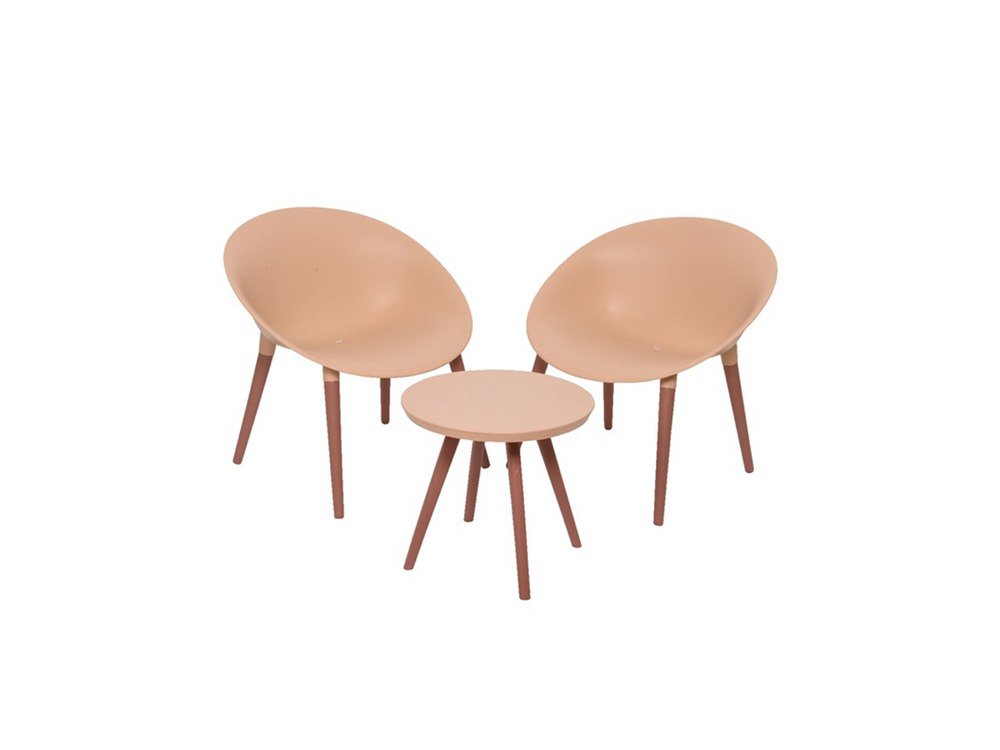 Salon de jardin en plastique marbella rose