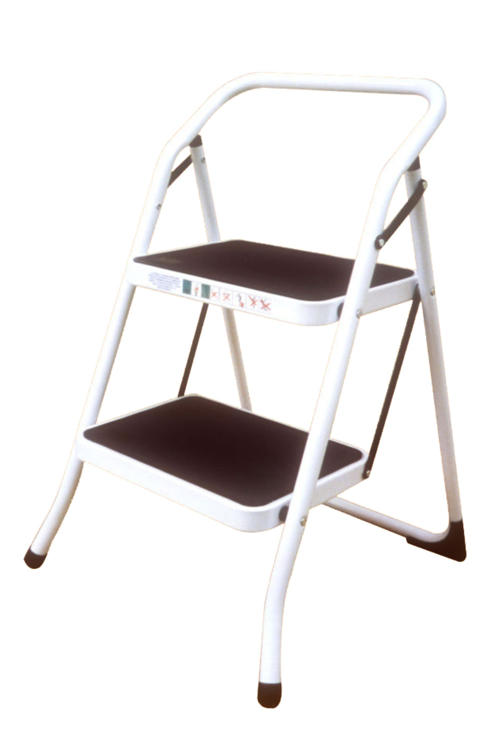 Escabeau acier 2 marches repliable avec garde-crops