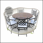 Housse de protection de table + chaises 6 pers cover air jardiline ø160x70 cm