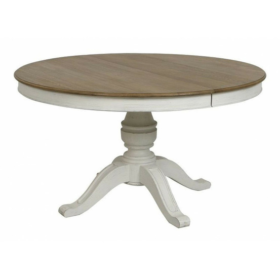 Table ronde extensible pour 6 à 10 pers bois blanc - manoir interior's