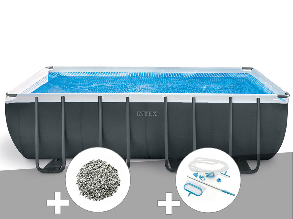 Kit piscine tubulaire ultra xtr frame rectangulaire 5,49 x 2,74 x 1,32 m + 10 k