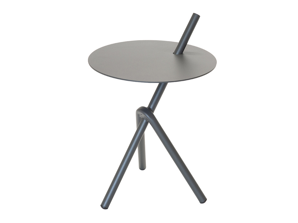Table basse ronde en aluminium noir lipari ø 38 cm